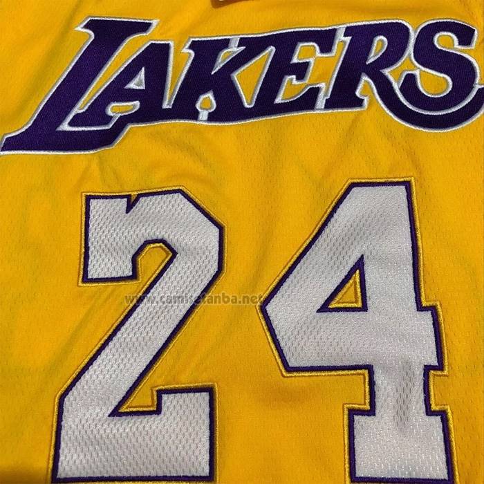 Camiseta Los Angeles Lakers Kobe Bryant NO 24 Mitchell & Ness 2008-09 Amarillo